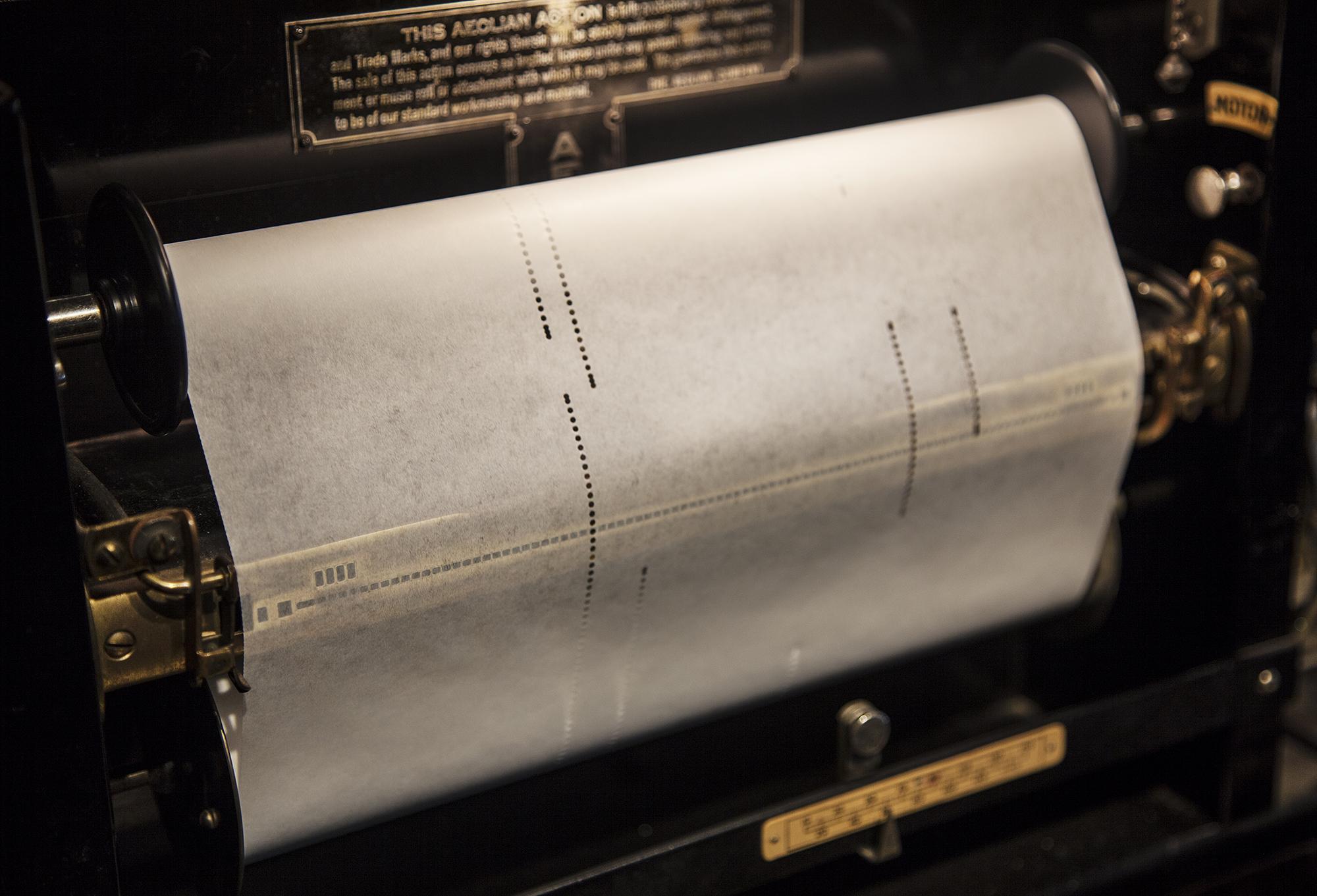 Music for Elephants (Detail of the perforated player piano roll)