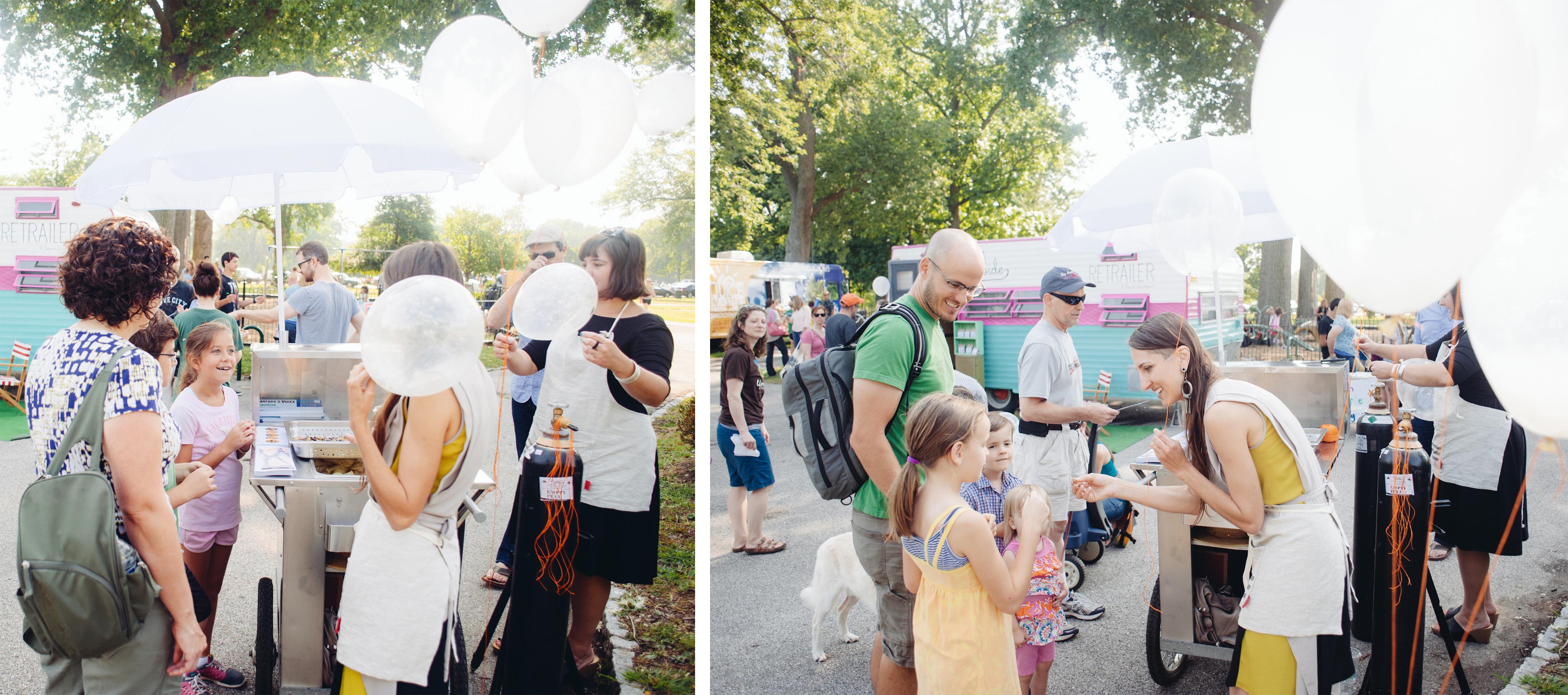 Milkweed Dispersal Balloons at the Tower Grove Farmer's Market