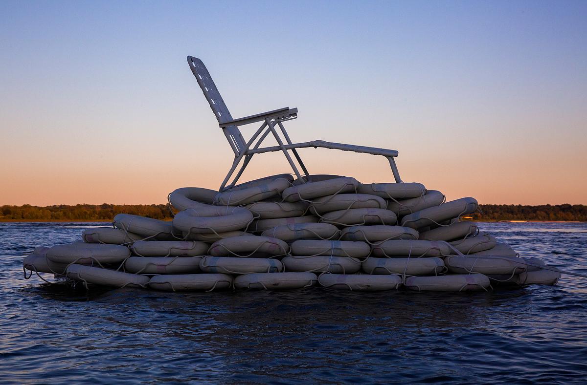 Lounging Through the Flood in the confluence of the Ohio and Mississippi rivers