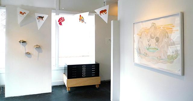 Installation view of Archipelago, front room Installation view of Archipelago, front room
